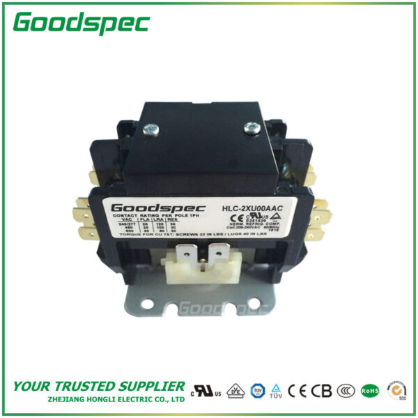 HLC-2XU00AAC-003.jpg GC-2XU00AAC(2P/20A/208-240VAC) Definite Purpose Contactor