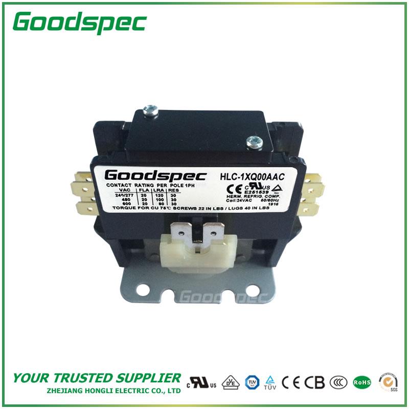 products-HLC-1XQ00AAC-001.jpg HLC-1XQ00AAC(1P/20A/24VAC) Definite Purpose Contactor