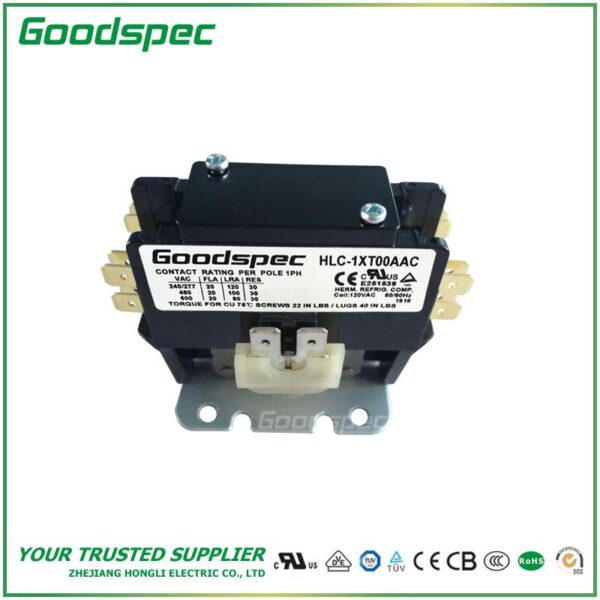 products-HLC-1XT00AAC-001.jpg HLC-1XT00AAC(1P/20A/120VAC) DEFINITE PURPOSE CONTACTOR