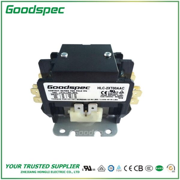 HLC-2XT00AAC(2P/20A/120VAC) Definite Purpose Contactor