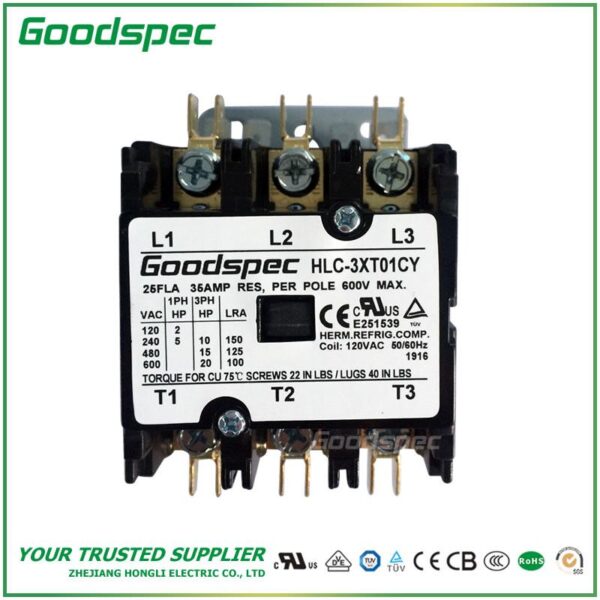 HLC-3XT01CY(3P/25A/120VAC)DEFINITE PURPOSE CONTACTOR