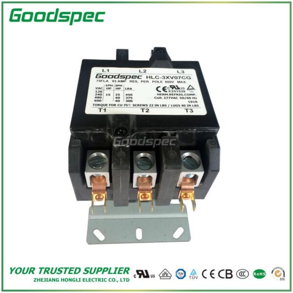 products-HLC-3XV07CG-002.jpg HLC-3XV07CG(3P/75A/277VAC)DEFINITE PURPOSE CONTACTOR