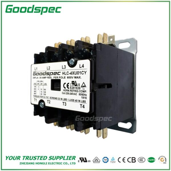 HLC-4XU01CY(4P/25A/208-240V) DEFINITE PURPOSE CONTACTOR